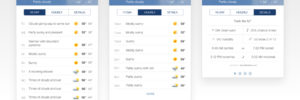 Weather section interactions in the ABC local news station apps.