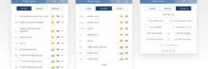 Weather section interactions in the ABC local news station apps.